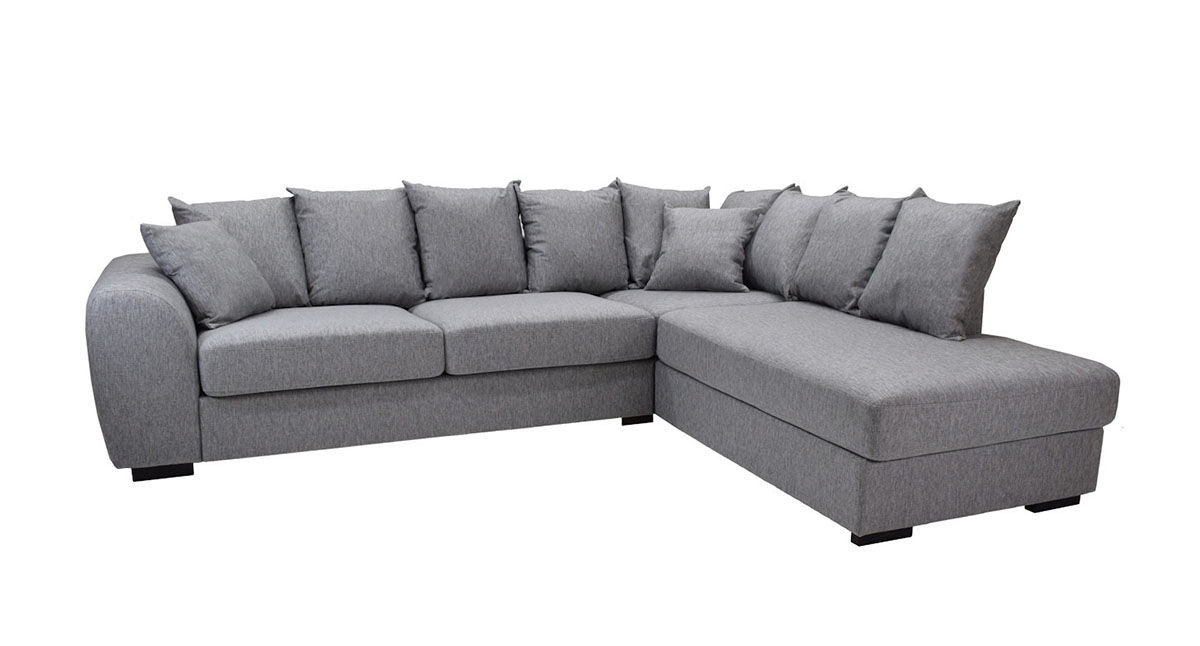 Boston Max avokulmasohva vaalean harmaa oikea