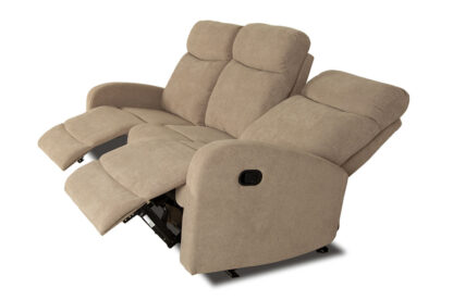 Messi 3-istuttava recliner-mekanismisohva beige auki