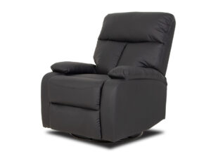 Vegas recliner-mekanismituoli pyörivä musta pu-nahka