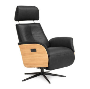 Slimline 8095 mekanismituoli nahka musta-öljytty-tammi