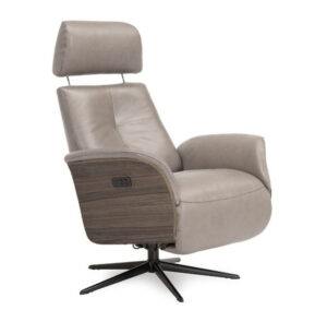 Slimline 8095 mekanismituoli nahka vaalean-harmaa-pähkinä