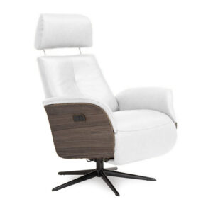 Slimline 8095 mekanismituoli nahka valkoinen-pähkinä