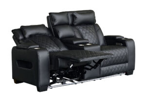 Cine-Luxury kotiteatterisohva - sähkötoiminen musta auki