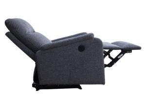 Tyyni recliner-sähkömekanismituoli harmaa auki