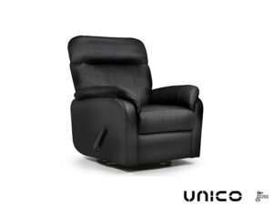 Unico Flamingo recliner-mekanismituoli nahka musta