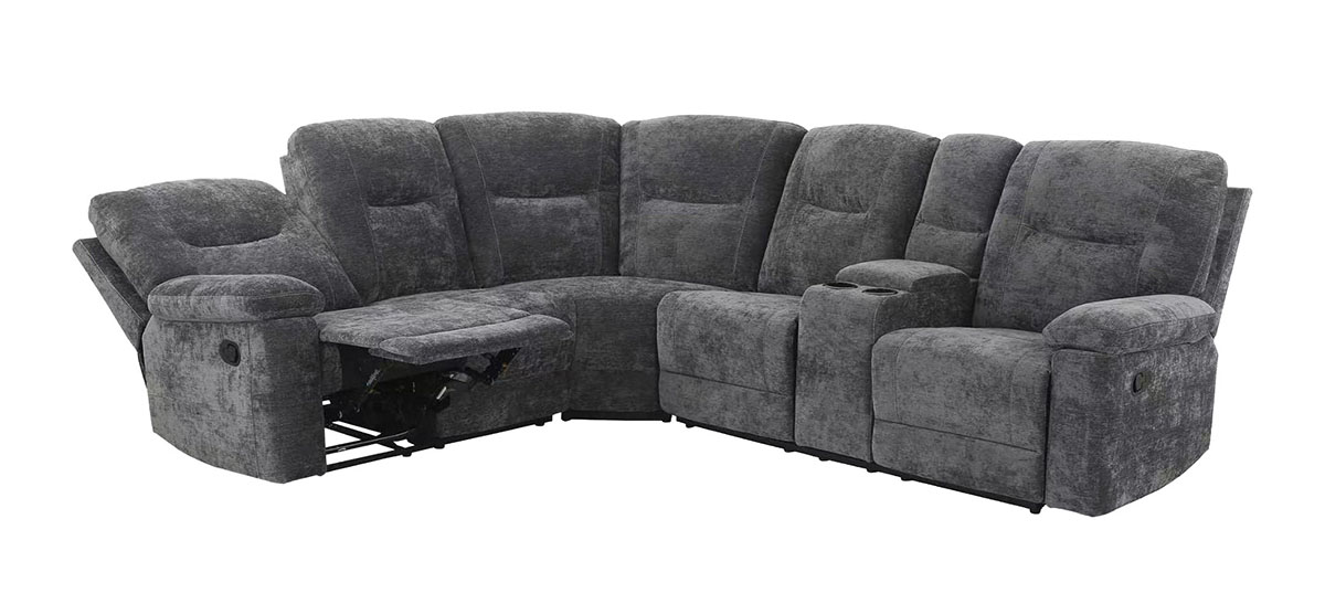 Viivi recliner-mekanismikulmasohva harmaa auki