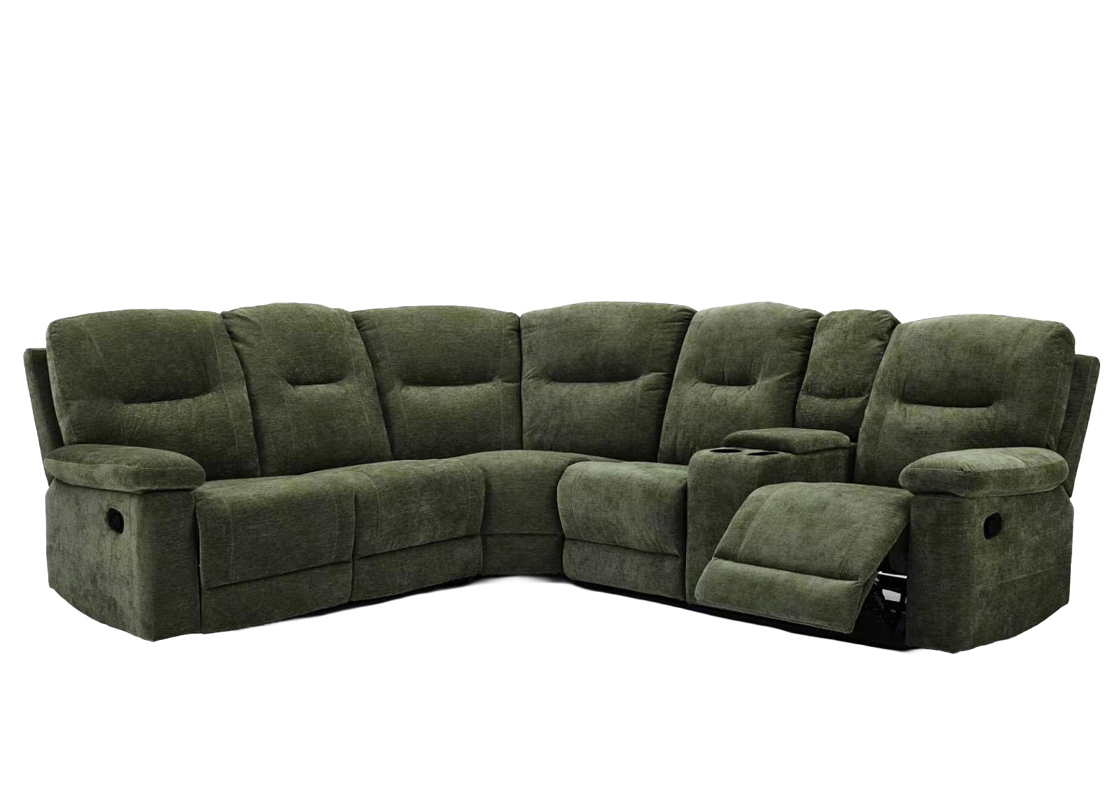 Viivi recliner-mekanismikulmasohva vihreä auki